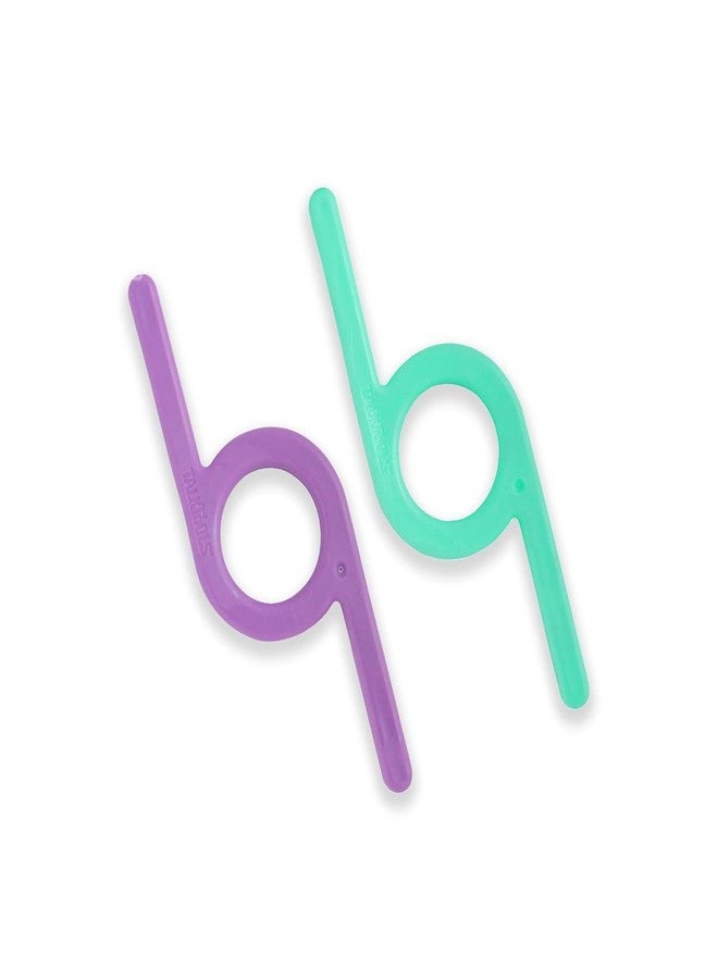 TalkTools Chewy | Oral Motor Sensory Tool for Kids and Toddlers | Therapy Tools to Improve Chewing and Biting (Green and Purple, 2 Count (Pack of 1)) - Image 1